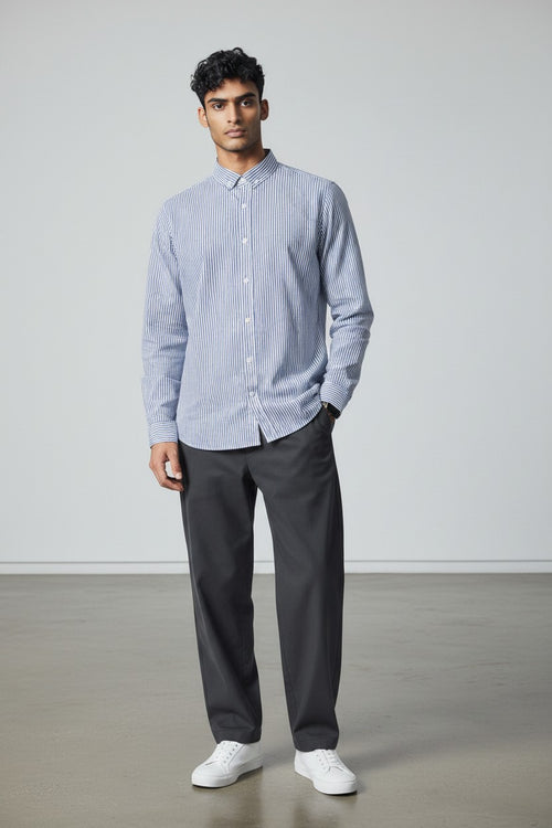 Blue Regiment Stripe Shirt