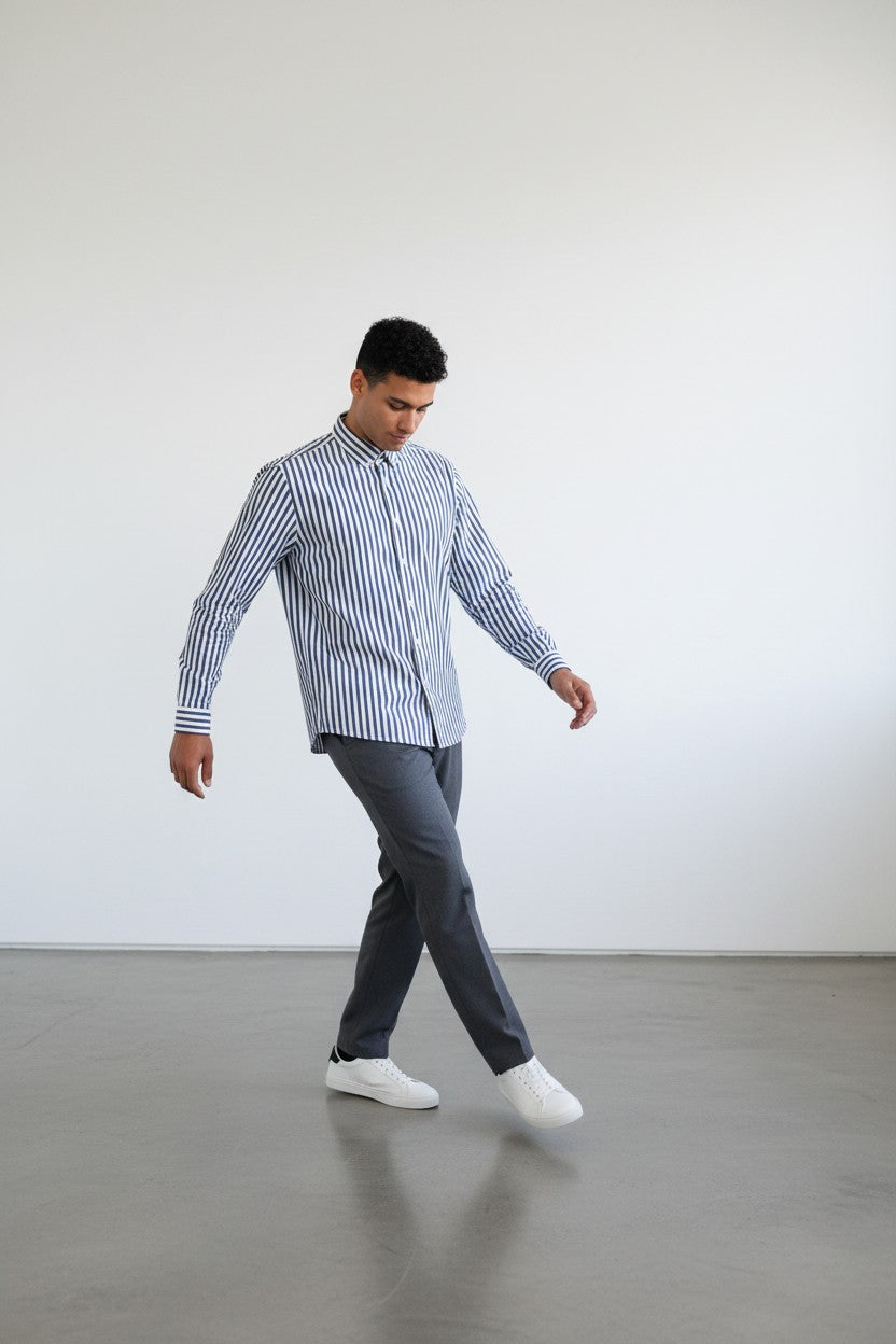 Blue Regiment Stripe Shirt