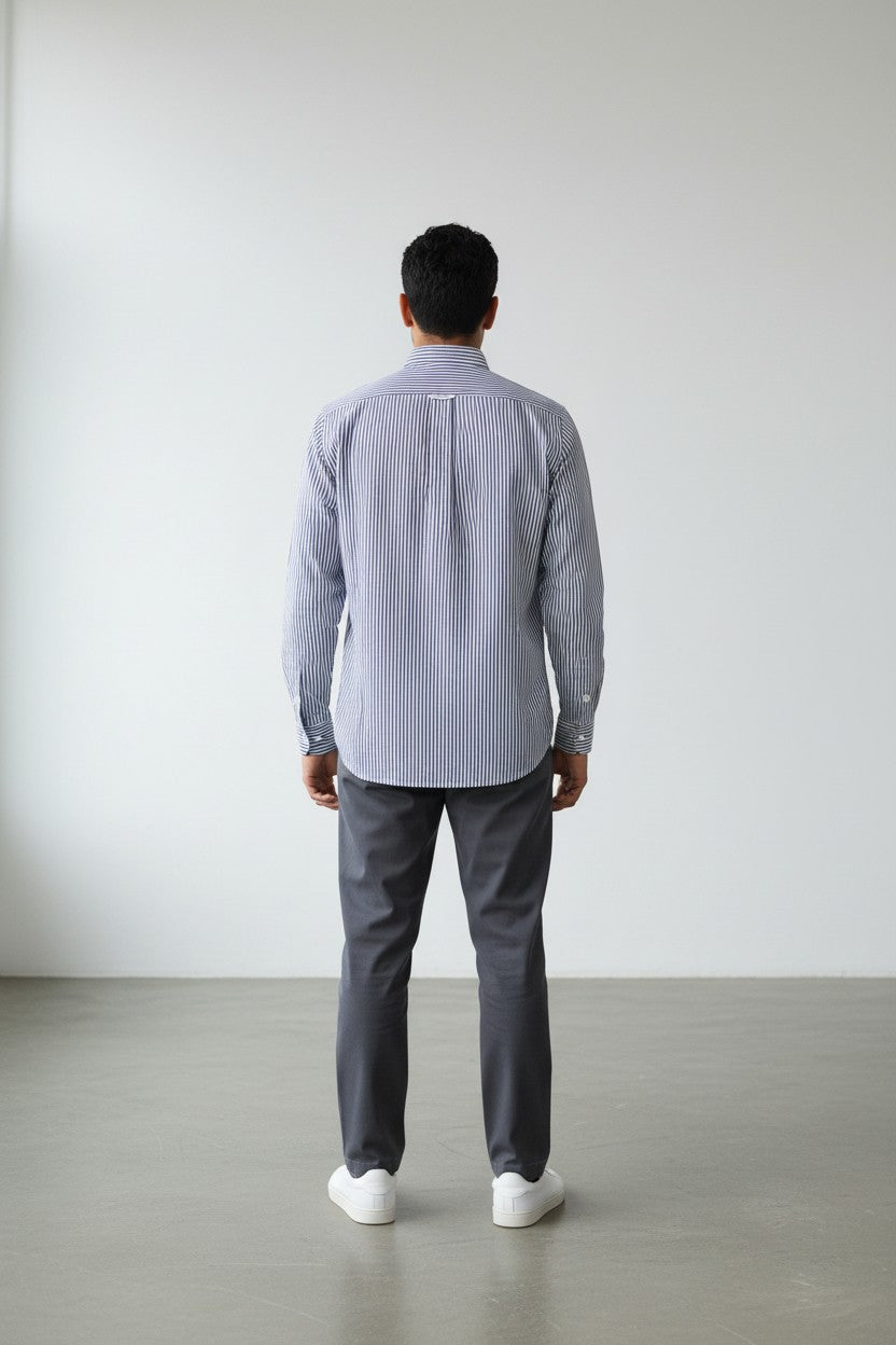 Blue Regiment Stripe Shirt
