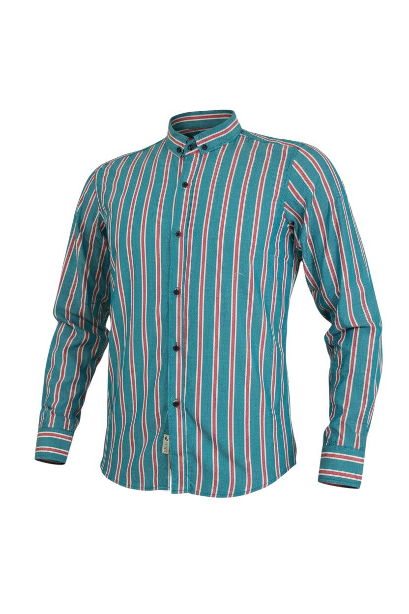 Teal Crimson Line Shirt