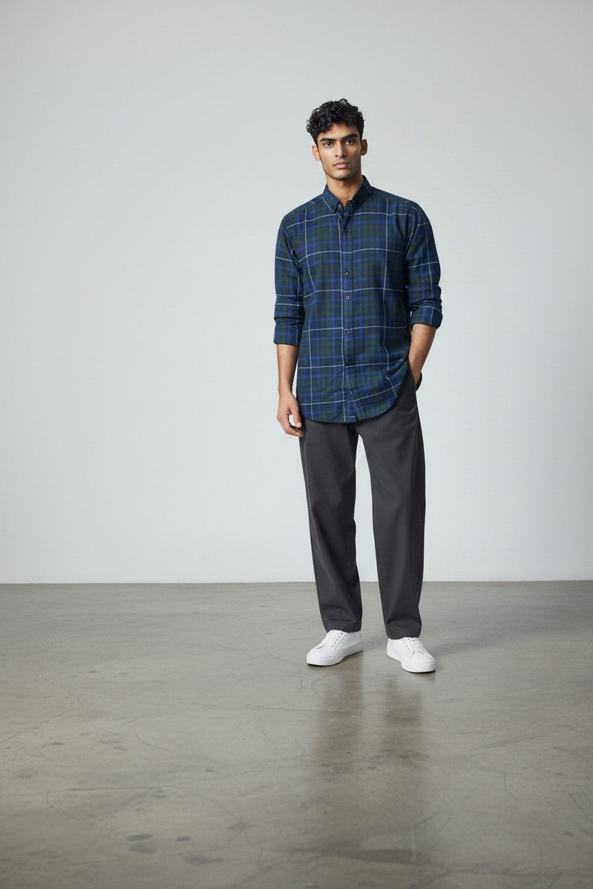 Urban Blue Checkered Shirt