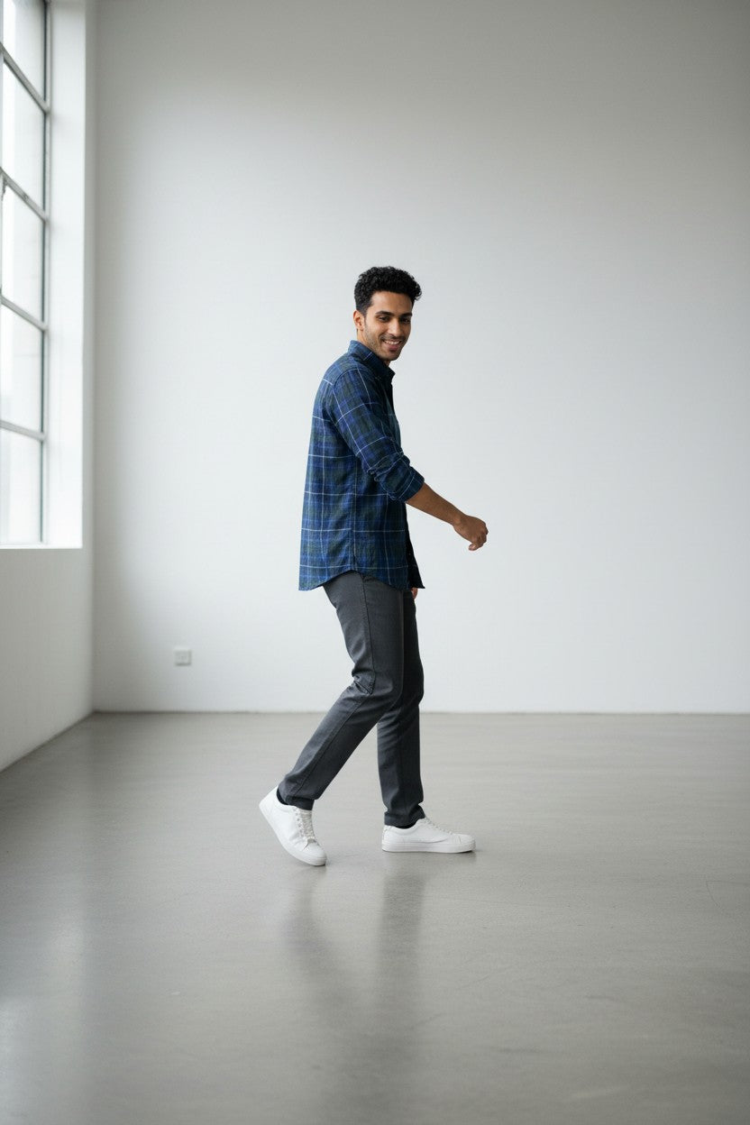 Urban Blue Checkered Shirt