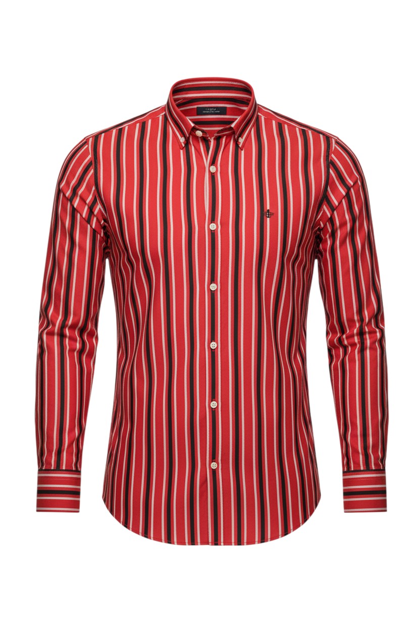 Scarlet Noir Stripe Shirt - I