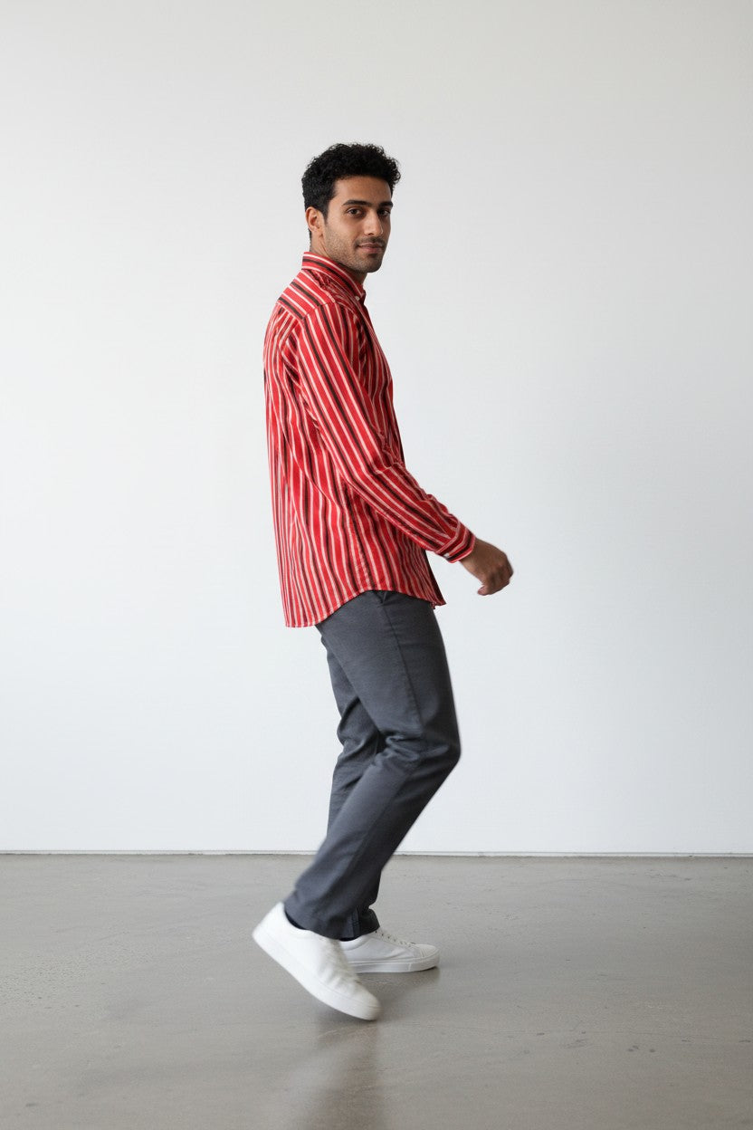 Scarlet Noir Stripe Shirt - I