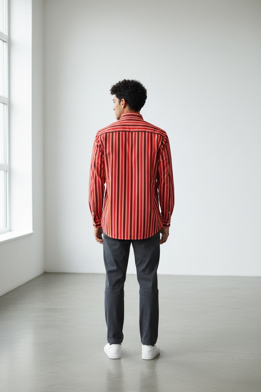 Scarlet Noir Stripe Shirt - I