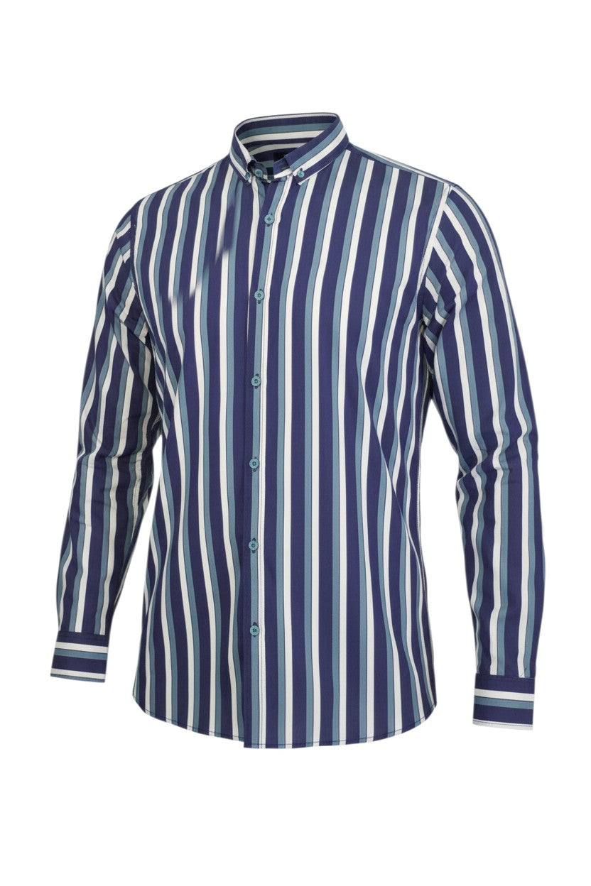 Indigo Bloom Stripe Shirt