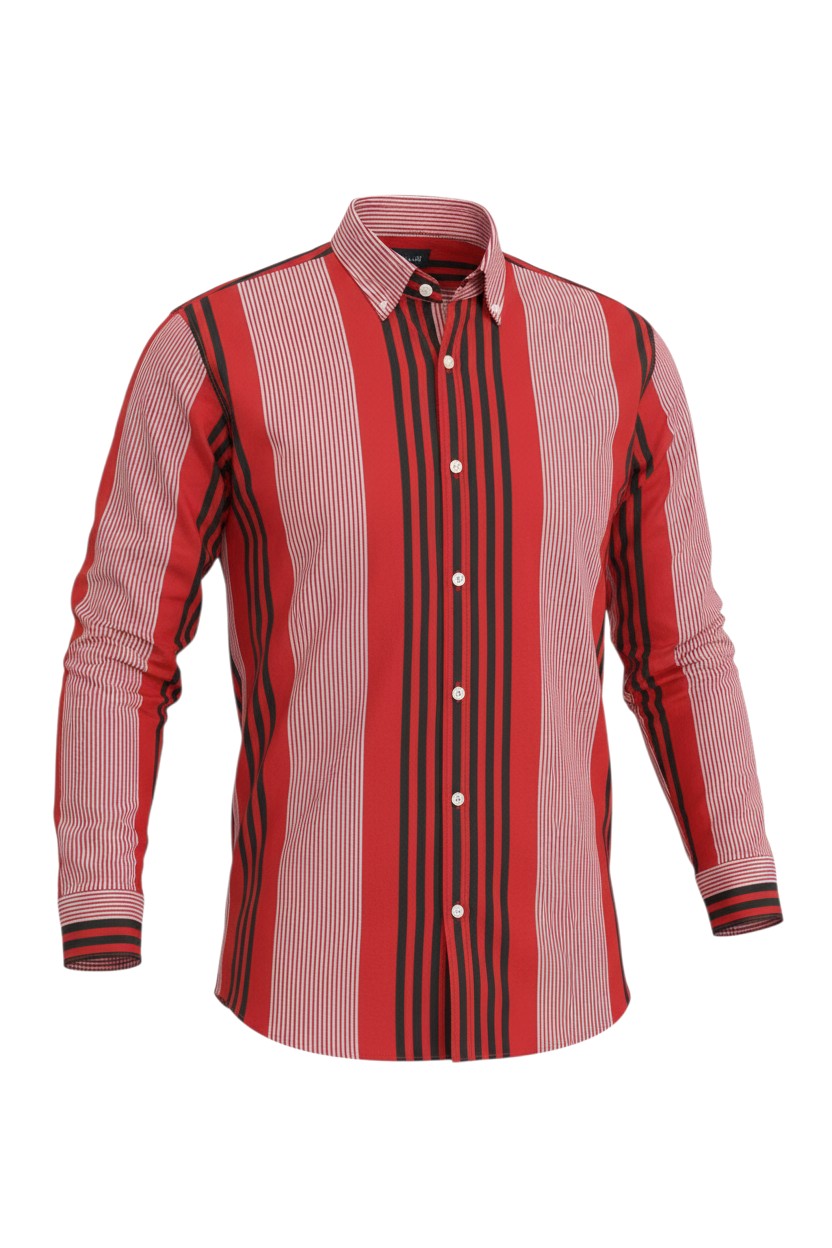 Scarlet Noir Stripe Shirt - II