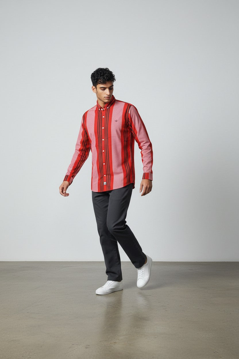 Scarlet Noir Stripe Shirt - II