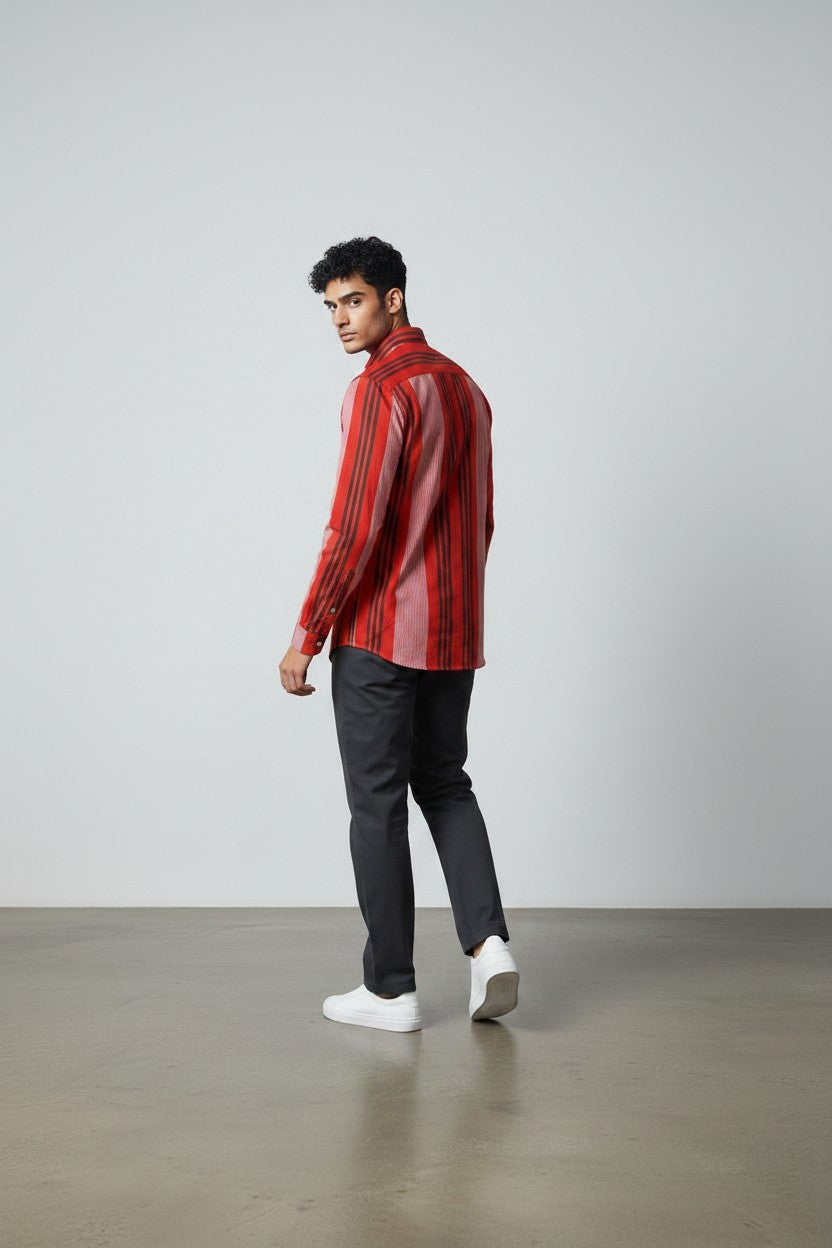 Scarlet Noir Stripe Shirt - II
