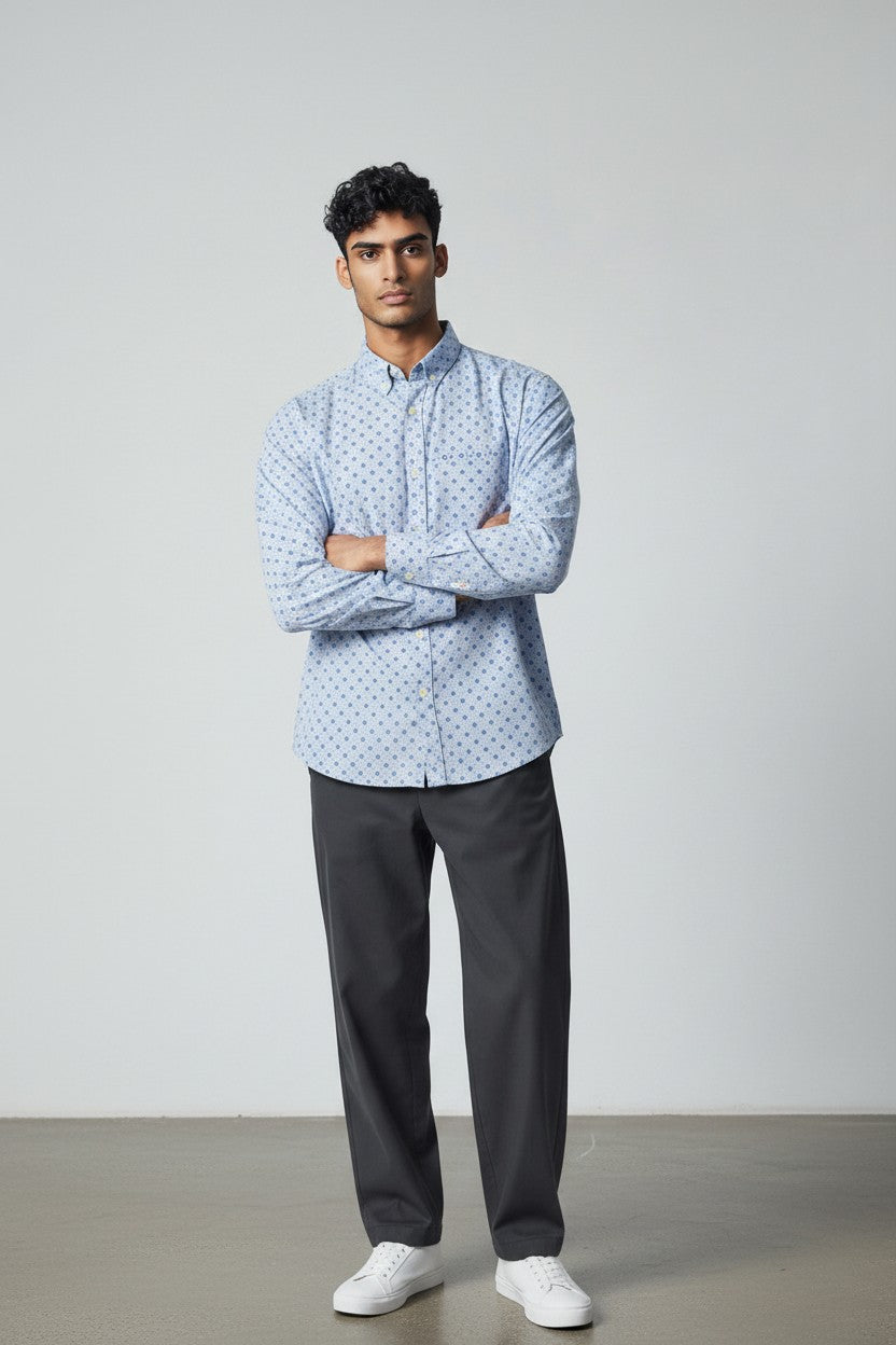 Stellar Grey Printed Shirt