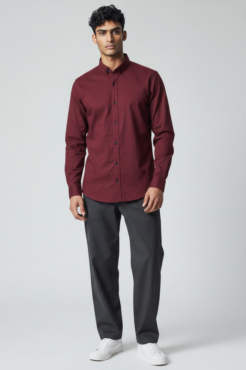 Deep Burgundy Essential Twill