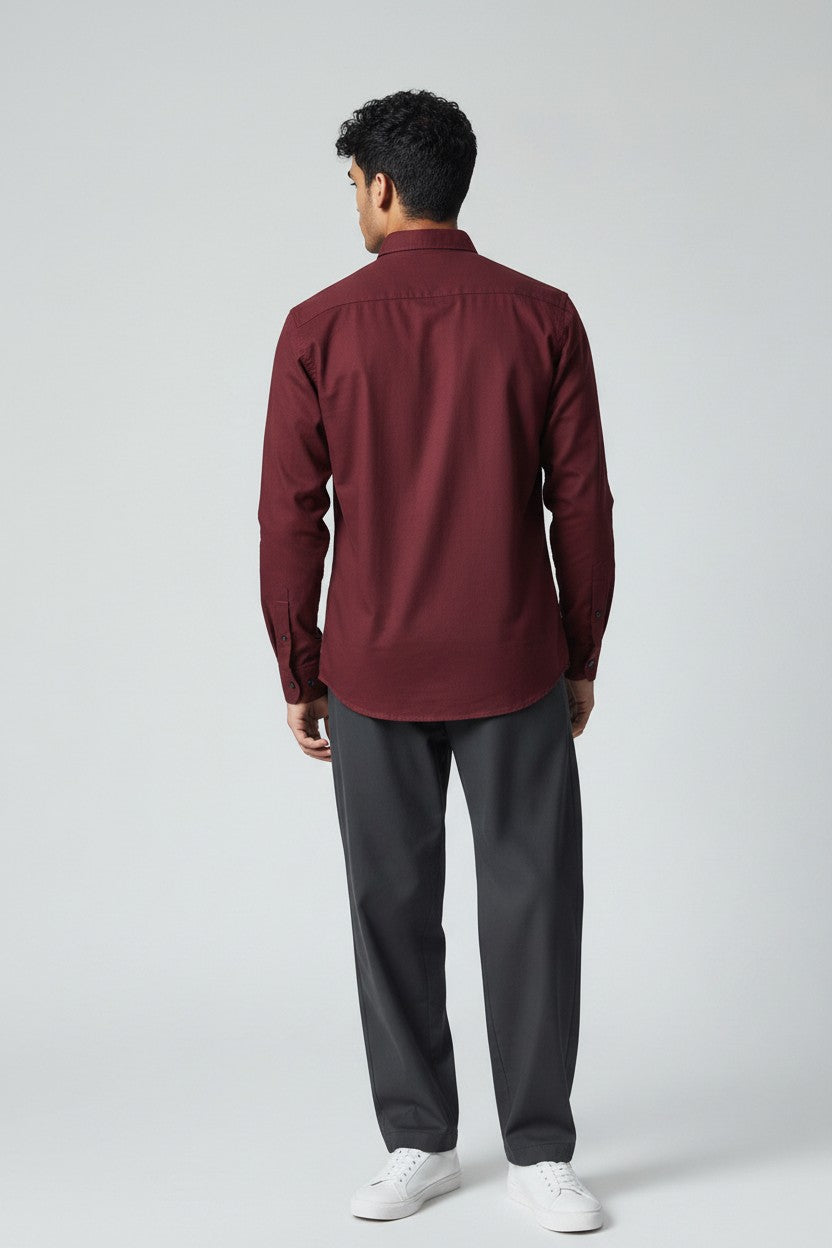 Deep Burgundy Essential Twill