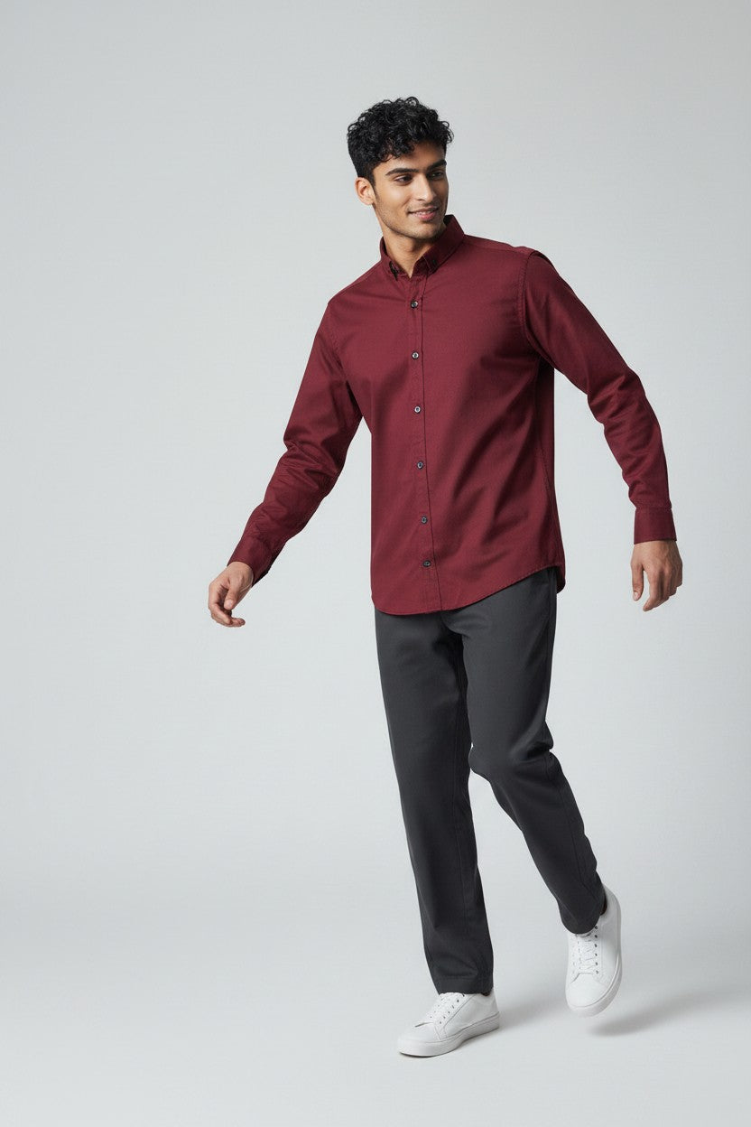 Deep Burgundy Essential Twill